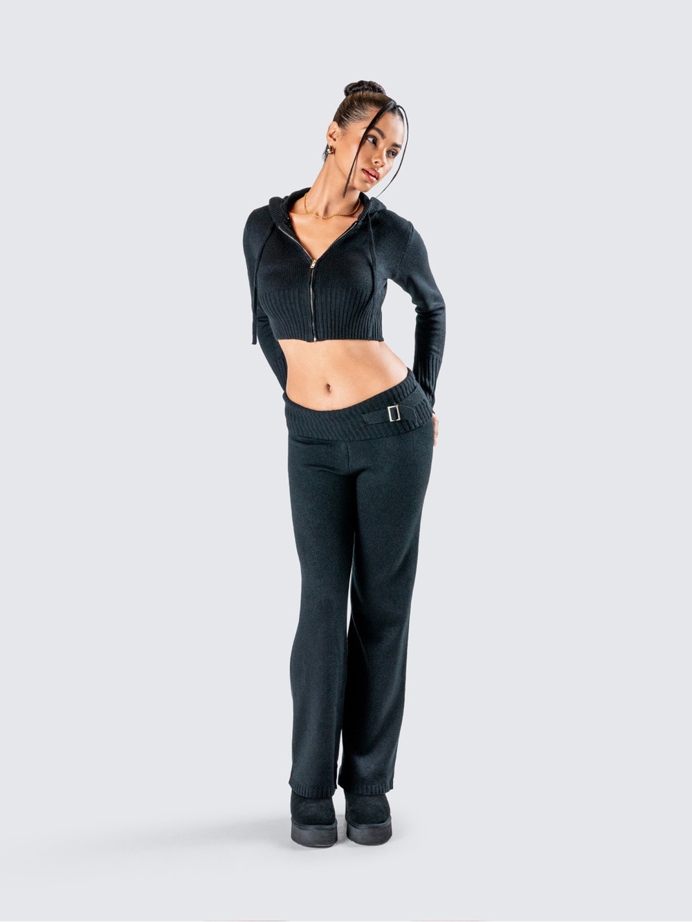 Finesse Alyssa Black Knit Pant 2X/3X CR16-8